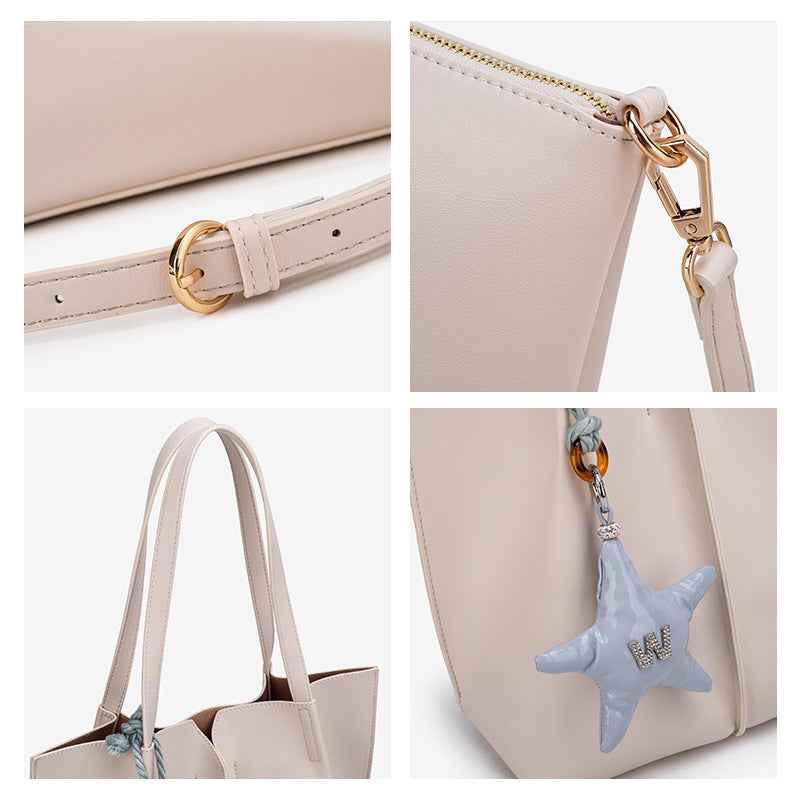 Solid Hobo Bag Shoulder Purse Simple and Chic Tote Bag for Women Large Capacity