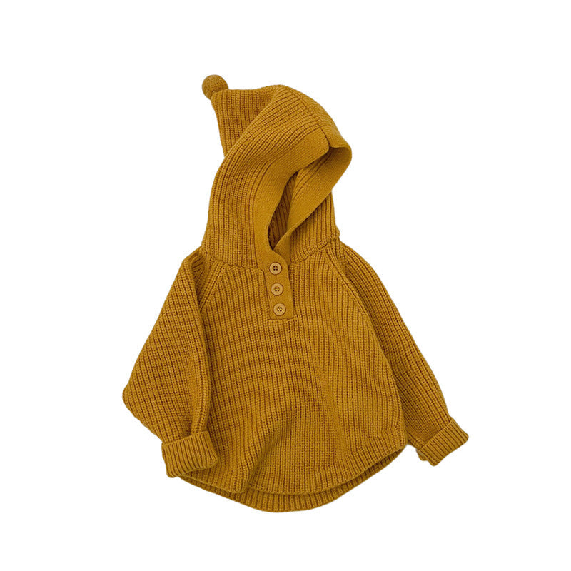 Thickened Hooded Knitted Pullover For Spring And Autumn