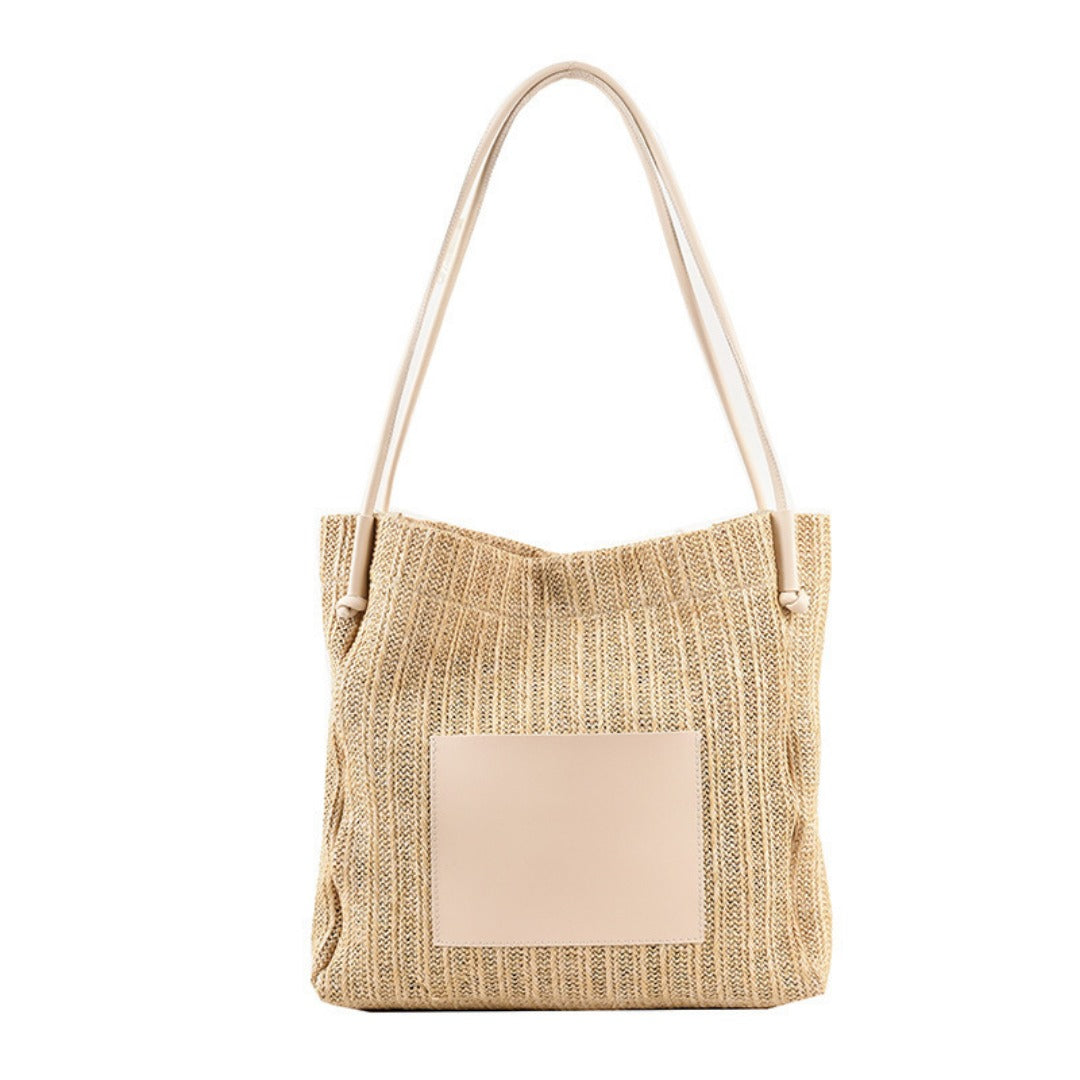 Hobo straw bag, women's summer versatile straw bag, fashionable shoulder hobo bag, large capacity tote bag