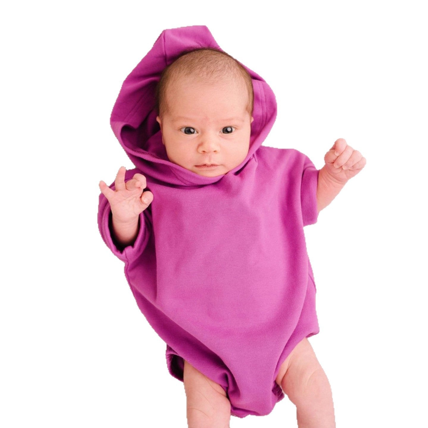 Baby Cute Candy-Colored Hooded Cotton Romper