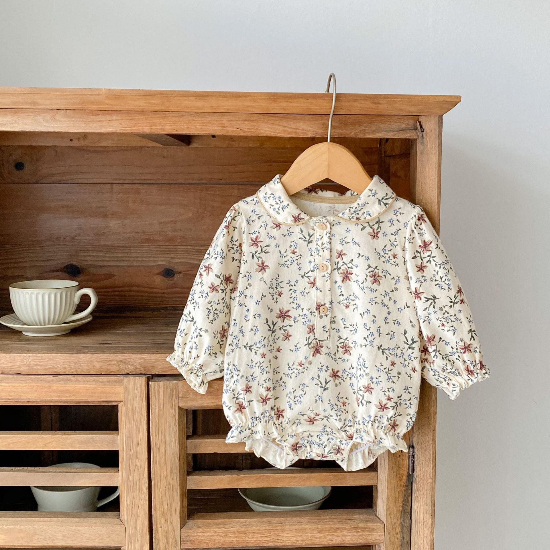 Baby Girl Cotton Print Romper Triangle Jumpsuit