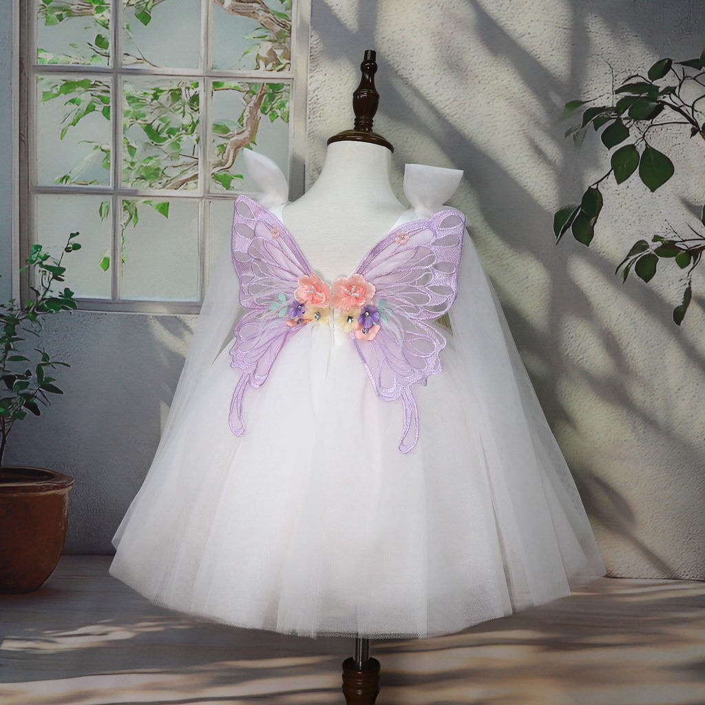 Children's Handmade Applique Dress White