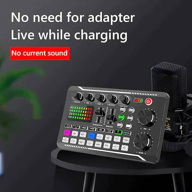 F998 Live Sound Card Audio Mixer Podcast Audio Interface with DJ Mixer Effects
