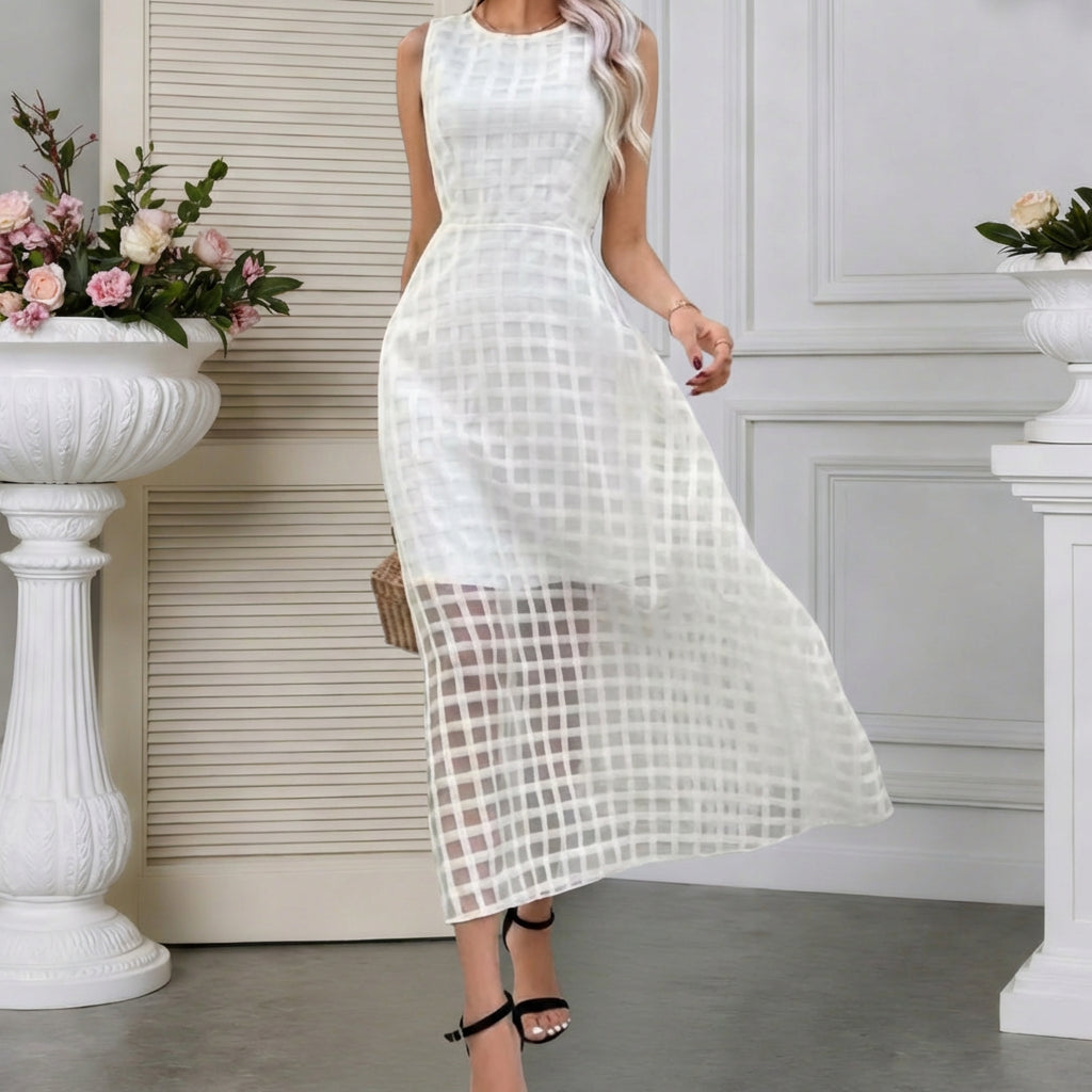 Summer Trendy Casual Solid Color Sleeveless Maxi Dress
