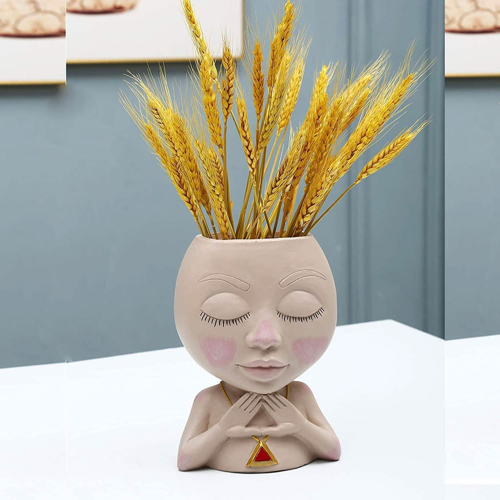 Face Flower Pot Head Vase for Indoor Plant Decoration