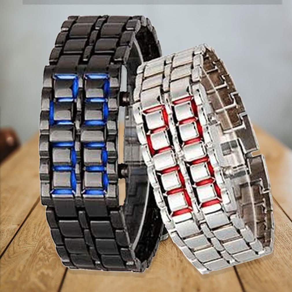 Faceless Unisex Stainless Steel Titanium Waterproof LED Watch