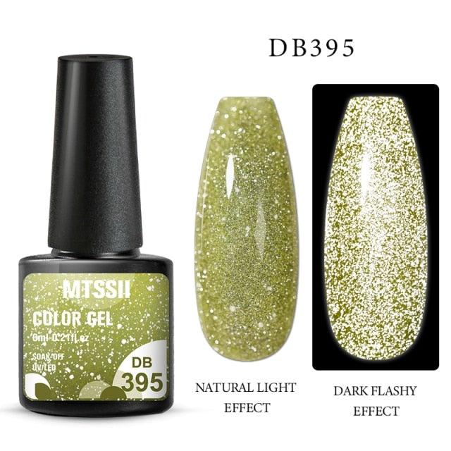 Fashion 2022 Reflective Glitter Gel Nail Polish 8 Colors Sparkling Auroras Permanent UV Diamond Gel Nail Polish Gel For Girls and Womens