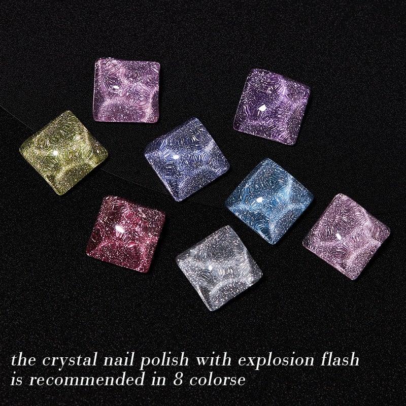 Fashion 2022 Reflective Glitter Gel Nail Polish 8 Colors Sparkling Auroras Permanent UV Diamond Gel Nail Polish Gel For Girls and Womens