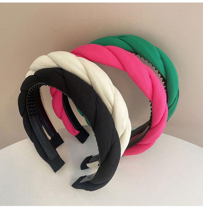 Fashion Hair Band Twist Solid Color Folds Pattern Hair Hoop Headbands Designer Hairband Gorgeous Hair Accessories For Women