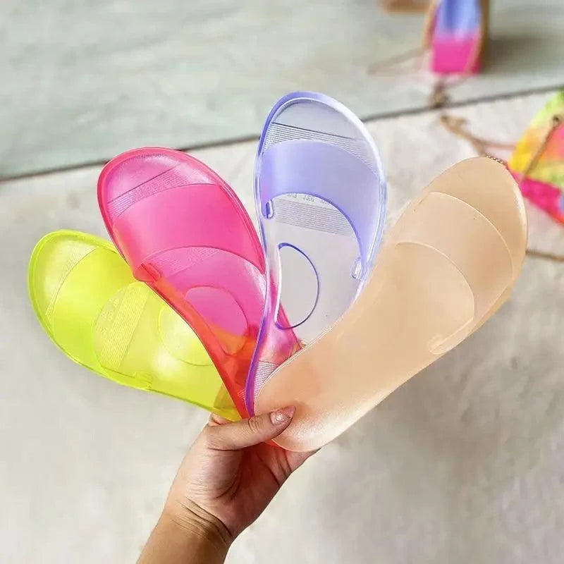 Fashion Jelly Women Slippers Summer Candy Colors Elegant Modern Design For Womens