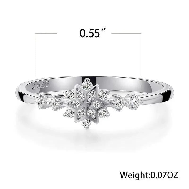 Fashion Luxury 925 Sterling Silver Snowflake Ring  - 2021 Trending Fashion Jewelry for women Wedding Band Ring Promise Love Engagement Rings