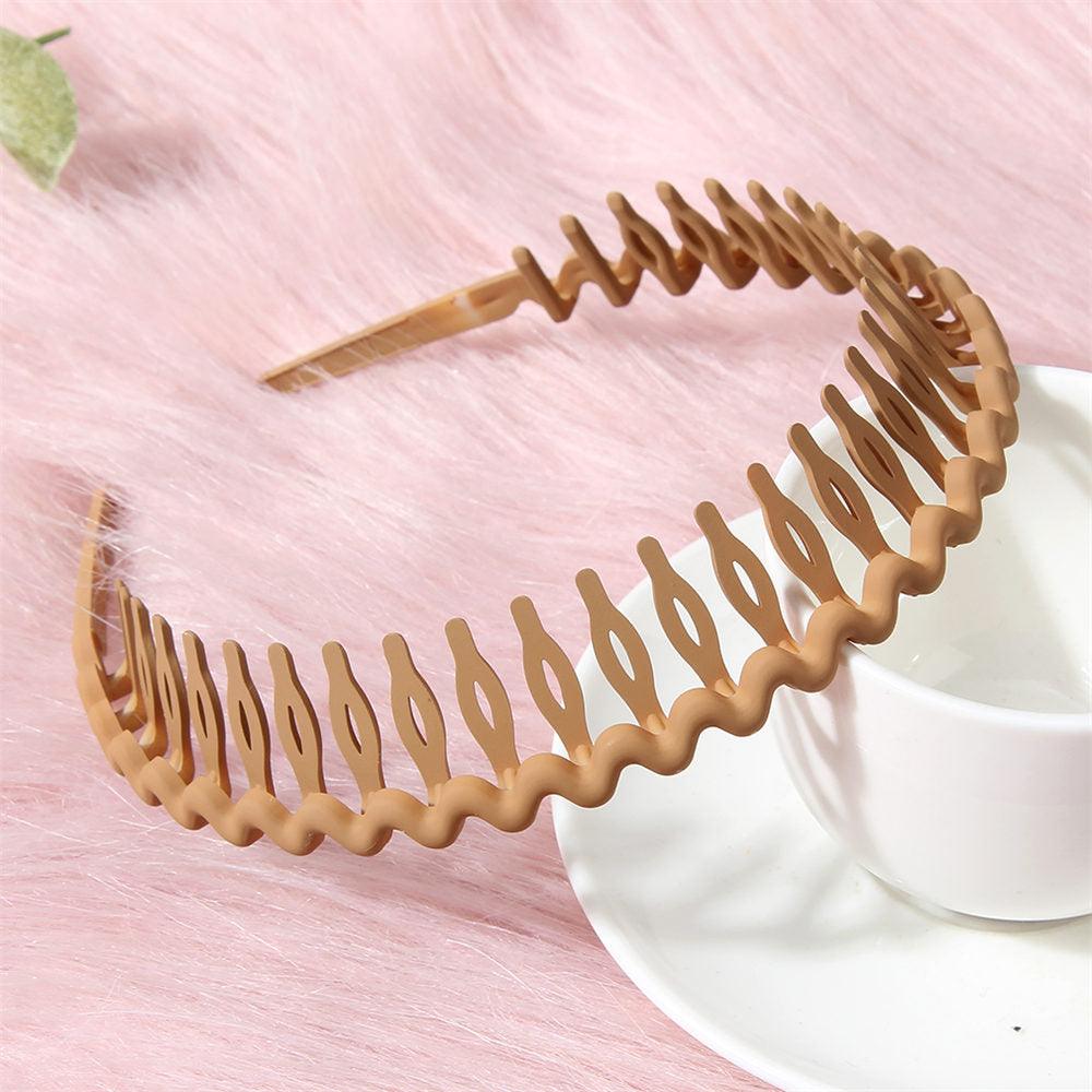Fashion Simple Headdress Solid Color Resin Hair Comb Hairbands Headband Hair Hoop Bezel With Teeth Gorgeous Hair Accessories For Women