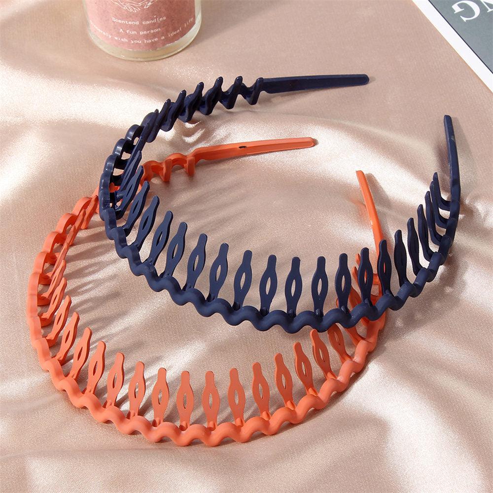 Fashion Simple Headdress Solid Color Resin Hair Comb Hairbands Headband Hair Hoop Bezel With Teeth Gorgeous Hair Accessories For Women