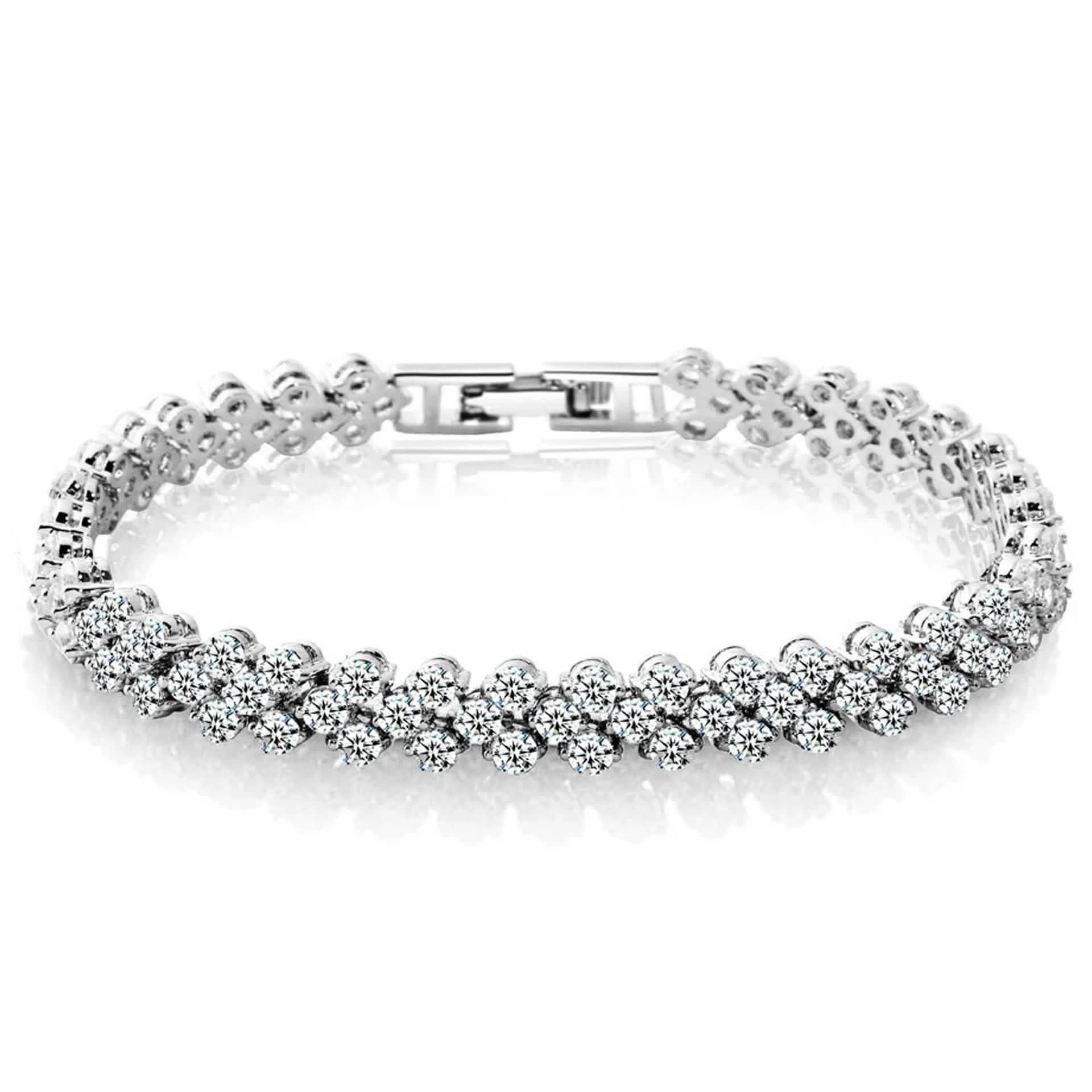 Fashion Women Silver Crystal Diamond Bracelet
