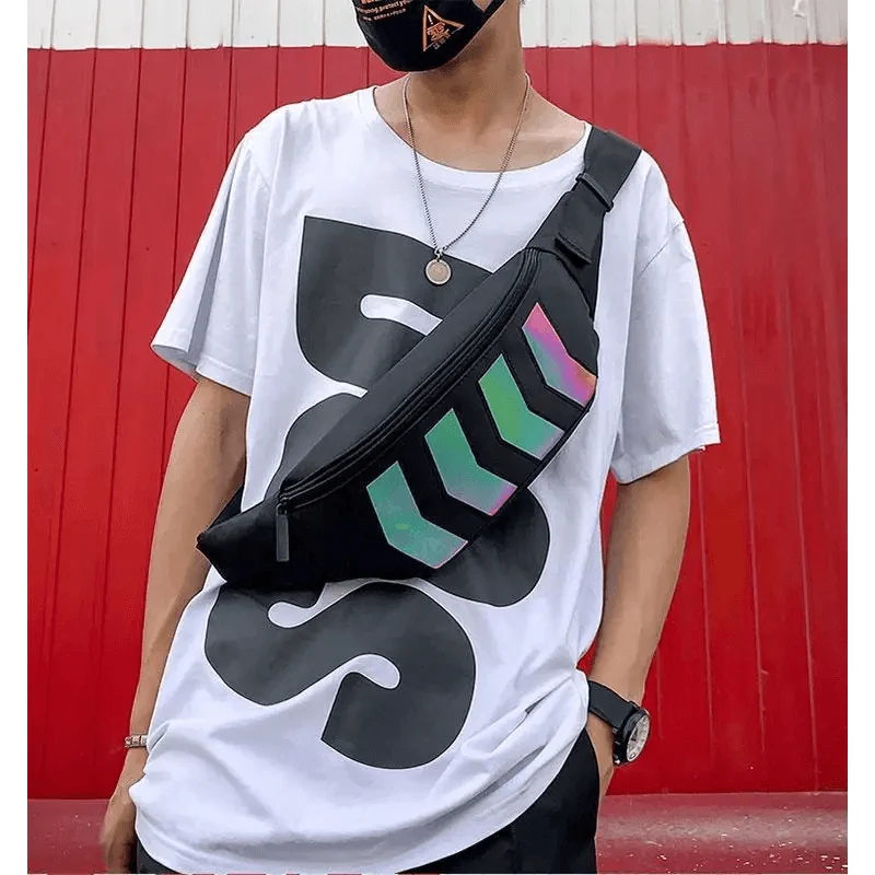 Fashionable Flash Reflective Chest Bag Iridescent Belt  Bum Bag For Travel Festival Sports Unisex Waist Bags