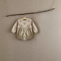 Kids Corduroy Embroidered Long Sleeve Romper Bodysuit