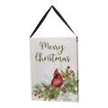 Fiber Optic Lighted Canvas Art - Merry Christmas Cardinal