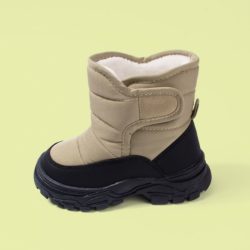 Warm Thick-soled Boots For Boys High-top Insulated Cotton Sneakers