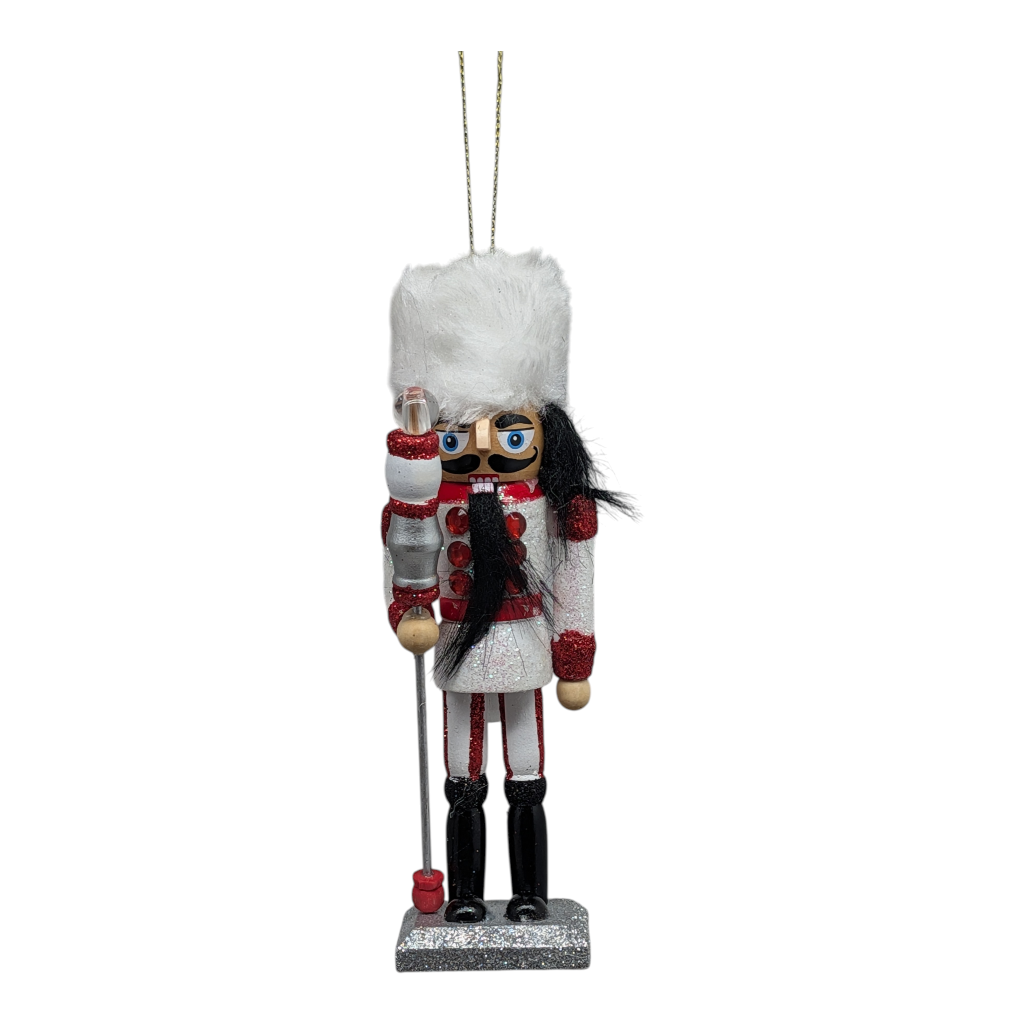 Hollywood 6 inch Wooden Nutcracker - White Fur Hat