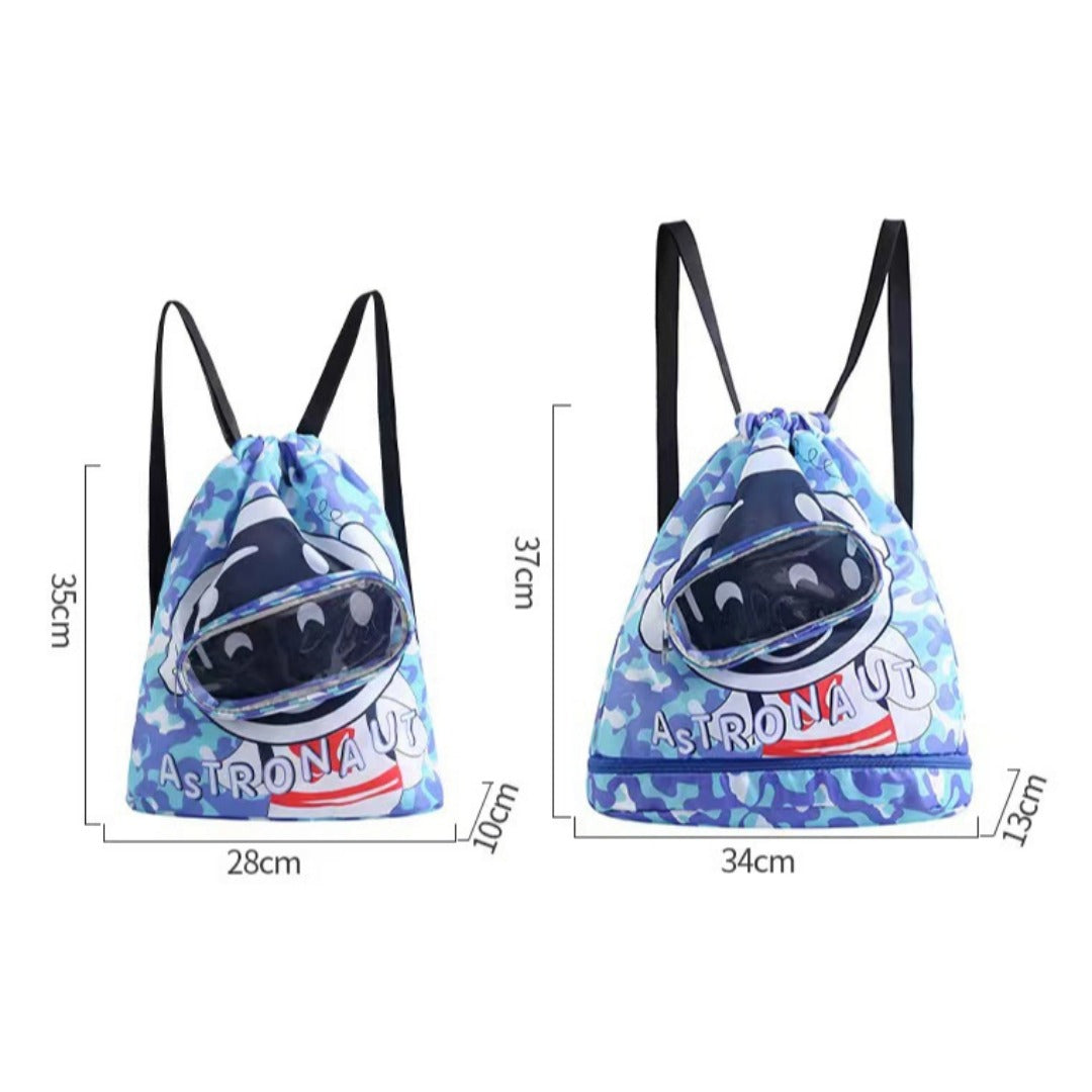 Children's swimming bag, wet and dry separation toilet bag, large-capacity swimming storage bag, beach storage bundle backpack.