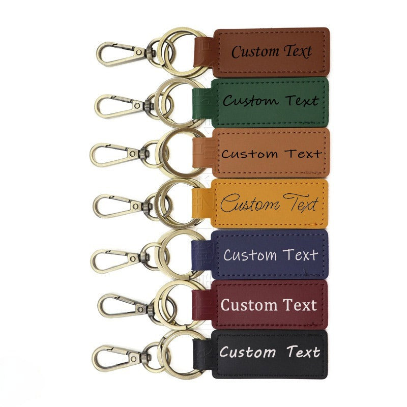 Custom Keychain, Personalized keychains, Real Leather Key Chain Holder Engrave Name Text, Customized Gifts for Men Women