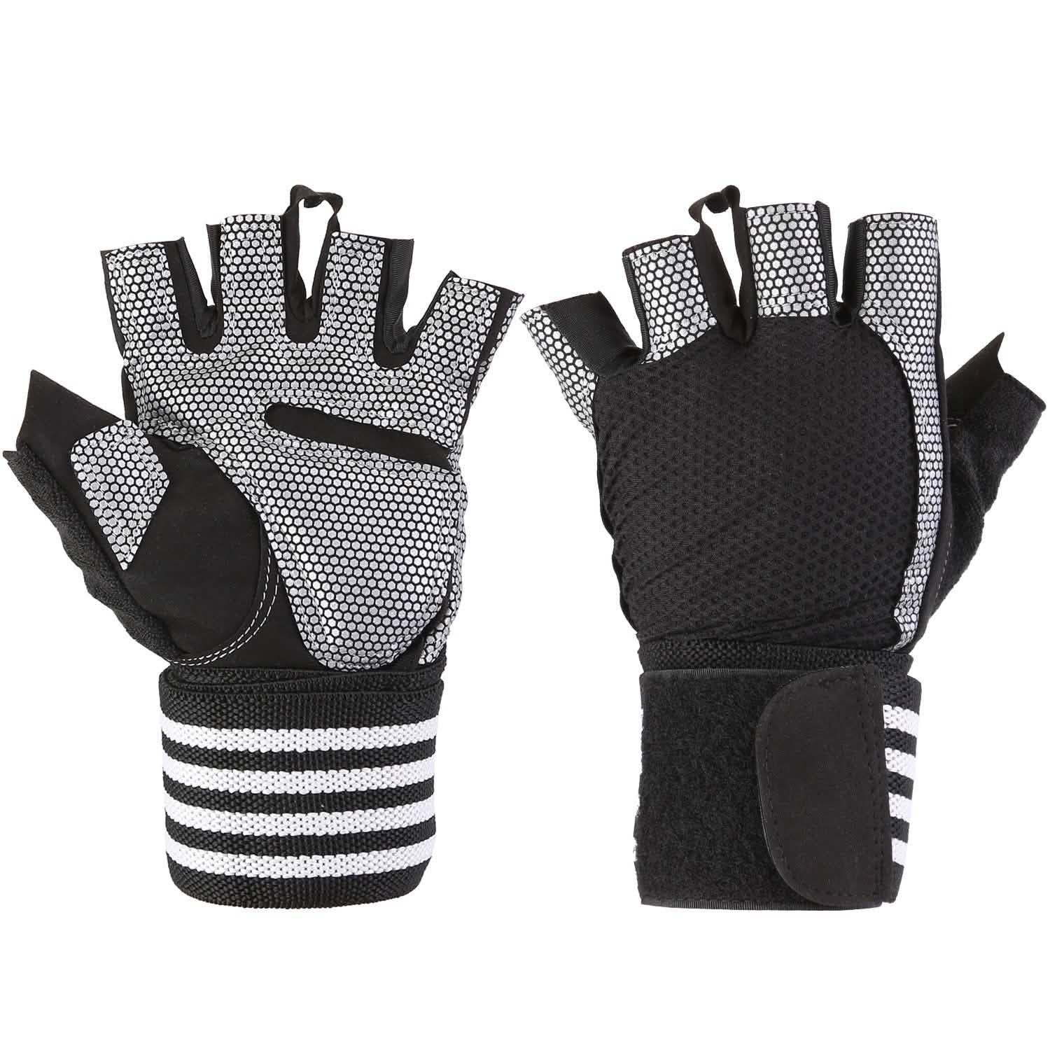 Fitness Workout Gloves with Wrist Wrap Strap