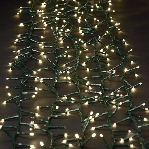 USB powered 1000 Superbright LED (82 foot) Green Wire Multifunction Lights with Timer - Warm White