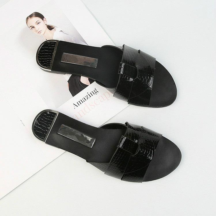 Flat Women Shoes Summer Candy Color Leather Fashion Sandals Open Toe Wear Casual Flip Flops Slip On Comfortable Womens Loafers Women's Flats Elegant Shoes