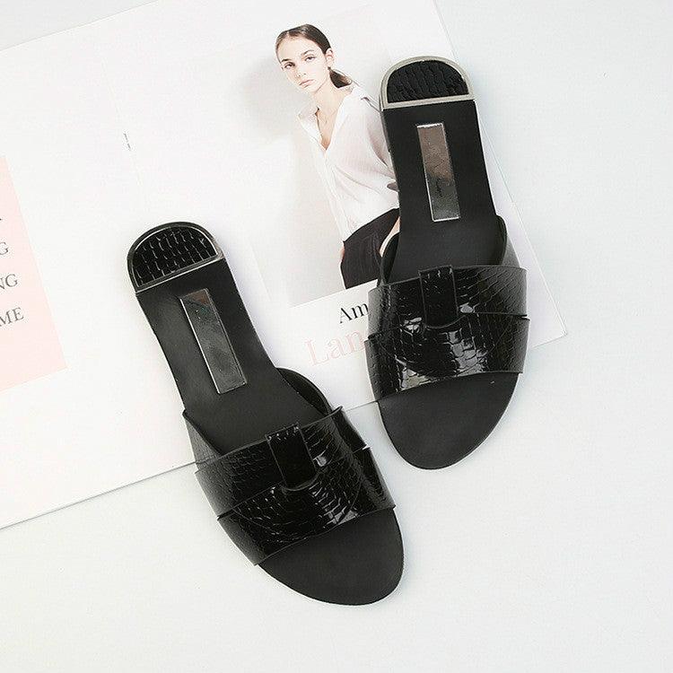 Flat Women Shoes Summer Candy Color Leather Fashion Sandals Open Toe Wear Casual Flip Flops Slip On Comfortable Womens Loafers Women's Flats Elegant Shoes