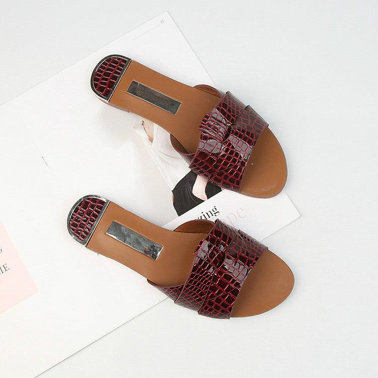 Flat Women Shoes Summer Candy Color Leather Fashion Sandals Open Toe Wear Casual Flip Flops Slip On Comfortable Womens Loafers Women's Flats Elegant Shoes