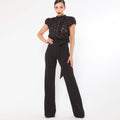 Flower Lace Top Detailed Fashion Jumpsuit