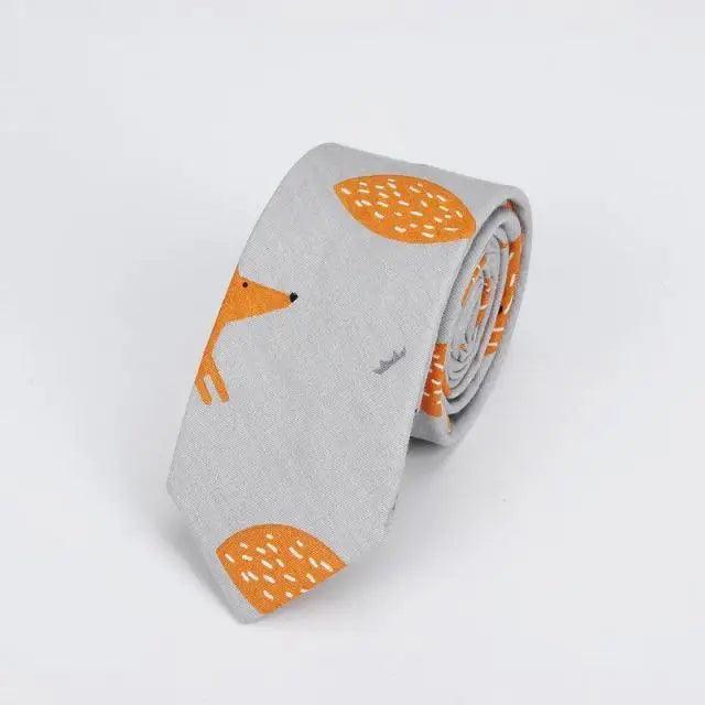 Flower Theme Cotton Slim Men Necktie Casual Business Design Skinny Necktie Floral Print Party Necktie For Men