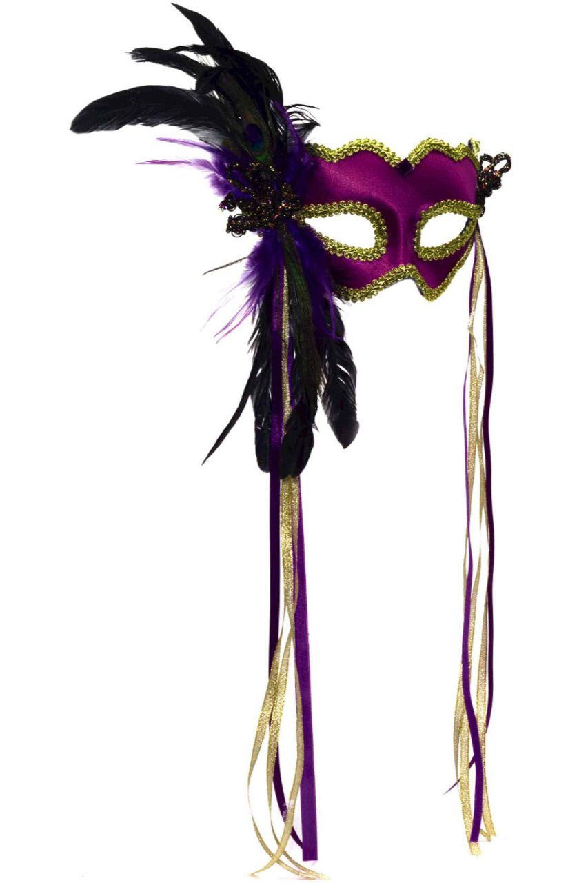 Purple Silver and Black Venetian Mask