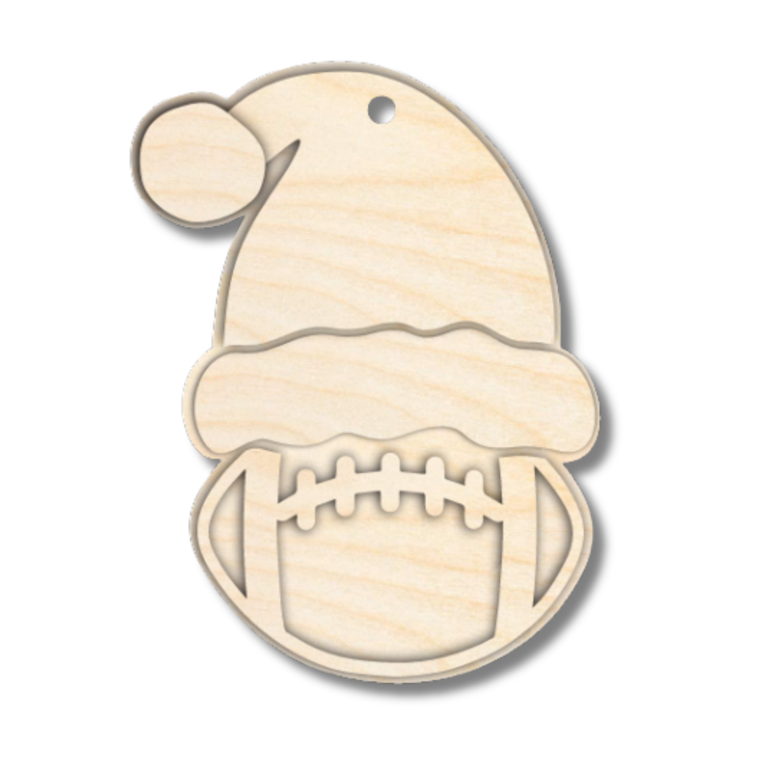 Unfinished Wood Layered Sports Christmas Ornaments | 10 Options | 5 Piece | 5" - 6" Tall | 1/8" Wood | Wood Craft DIY