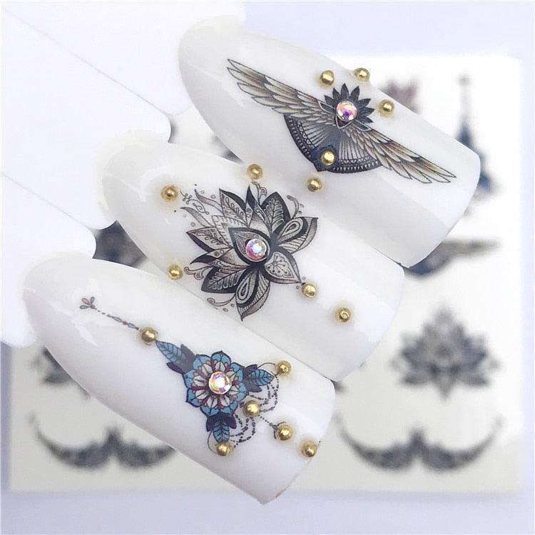 Fox Wolf Animal 3D Embossed Nail Sticker Flower Adhesive Manicure Slider Nail Art Tips Decorations Decals Manicure Design Golden Firework Star Accessories Heart Nail Art Stickers Glitter Decals Love Nail Sequins Laser Heart Nail