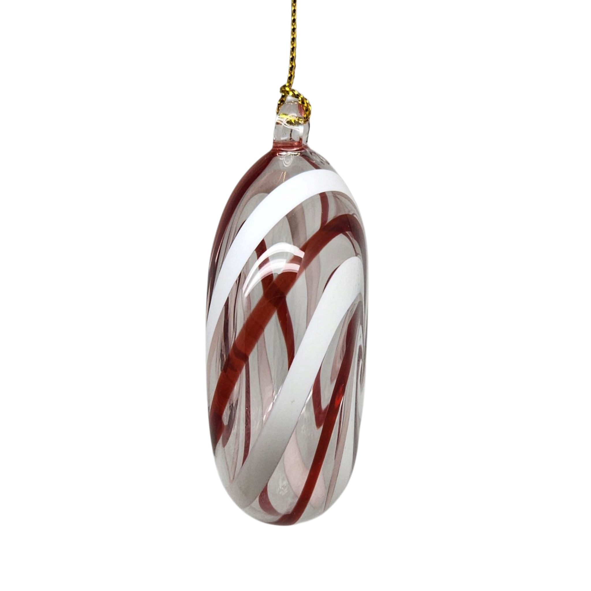 Peppermint Swirl Egyptian Glass Disc Ornament