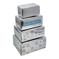4 Piece Treat Tower Interlocking Gift Boxes - Silver