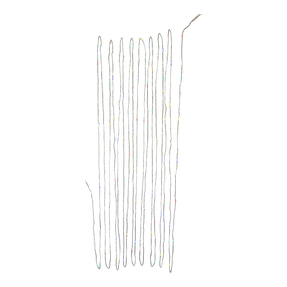 100-Light Battery Operated Multicolor Fairy Lights - Green Wire