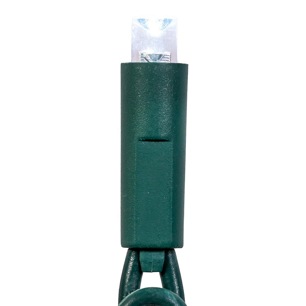 50-Light 5mm Cool White LED Green Wire Light Set