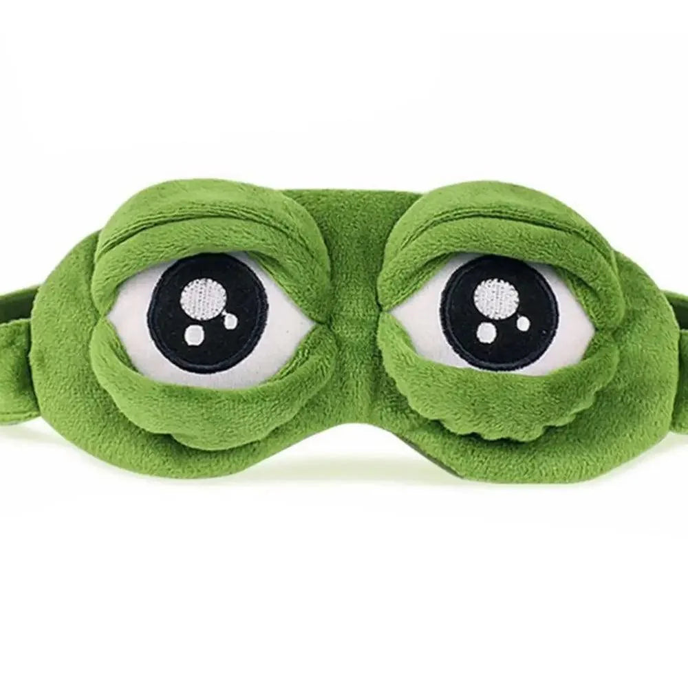 Funny Cartoon Frog Eye 3D Sleeping Eye Mask Comfortable Green Eye Cover Travel Office Soft Eye Mask