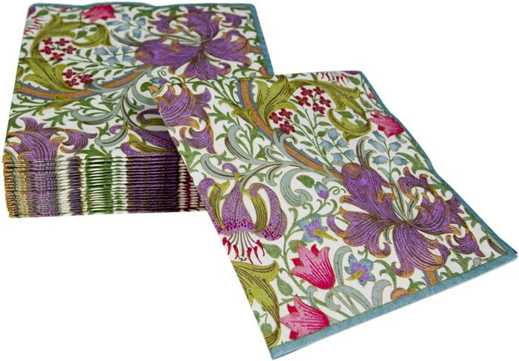 Golden Lily (Ivory) - Cocktail Napkin