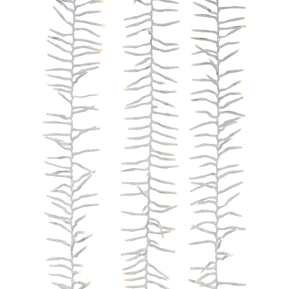 2000-Light Warm White LED White Wire Cluster Garland