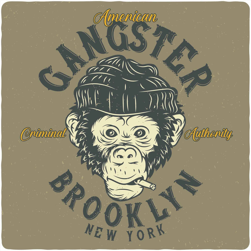 Gangster Brooklyn Men's Bamboo Viscose/Organic Cotton Short Sleeve Graphic T-Shirt