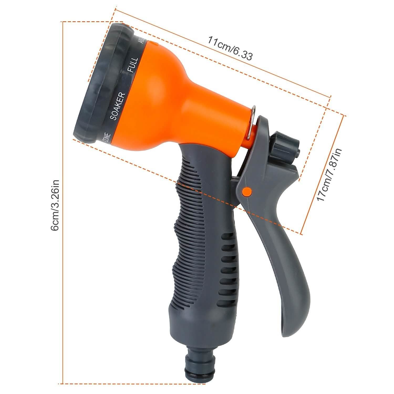 Garden Hose Nozzle Water Spray Gun 8 Adjustable Patterns