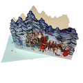 Diecut Santa And His Sleigh  Advent Card With Envelope