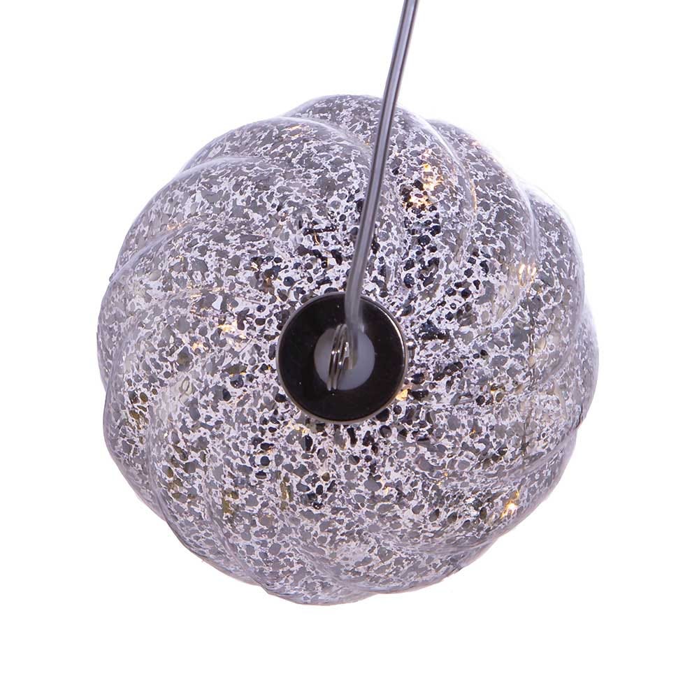 Lighted USB Gold and Silver Glass Ball Ornament - Dark Gold