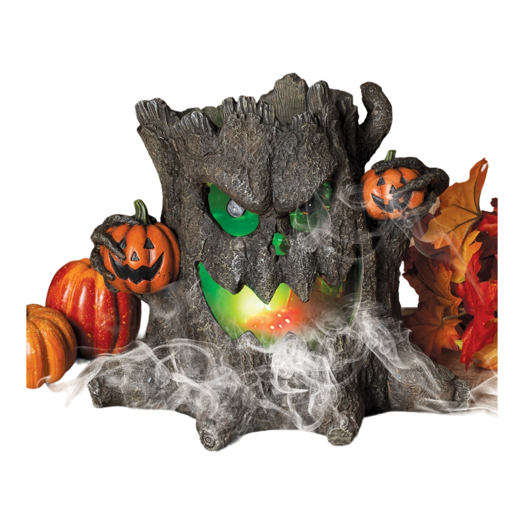 Lighted Smoking Haunted Stump - 12.5 Inch