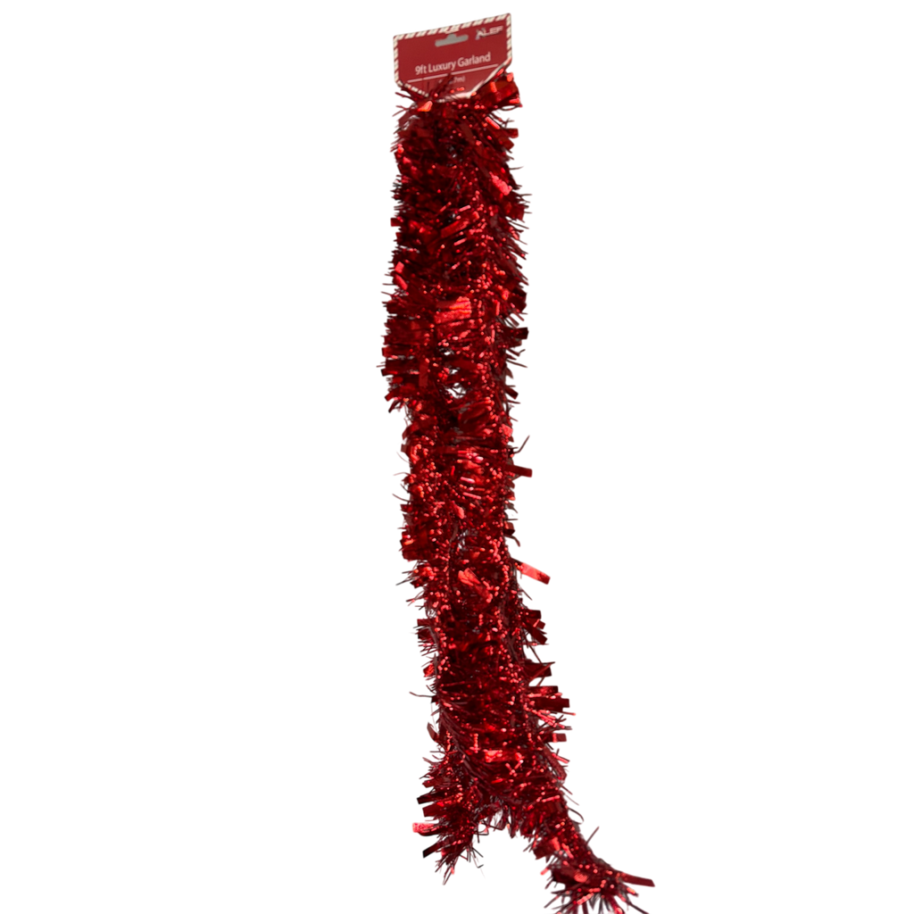 9 Foot Luxury Garland - Red