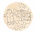Unfinished Wood Gingerbread Kisses Door Sign Kit | Wood Craft Cutouts | 1/4" Thick |