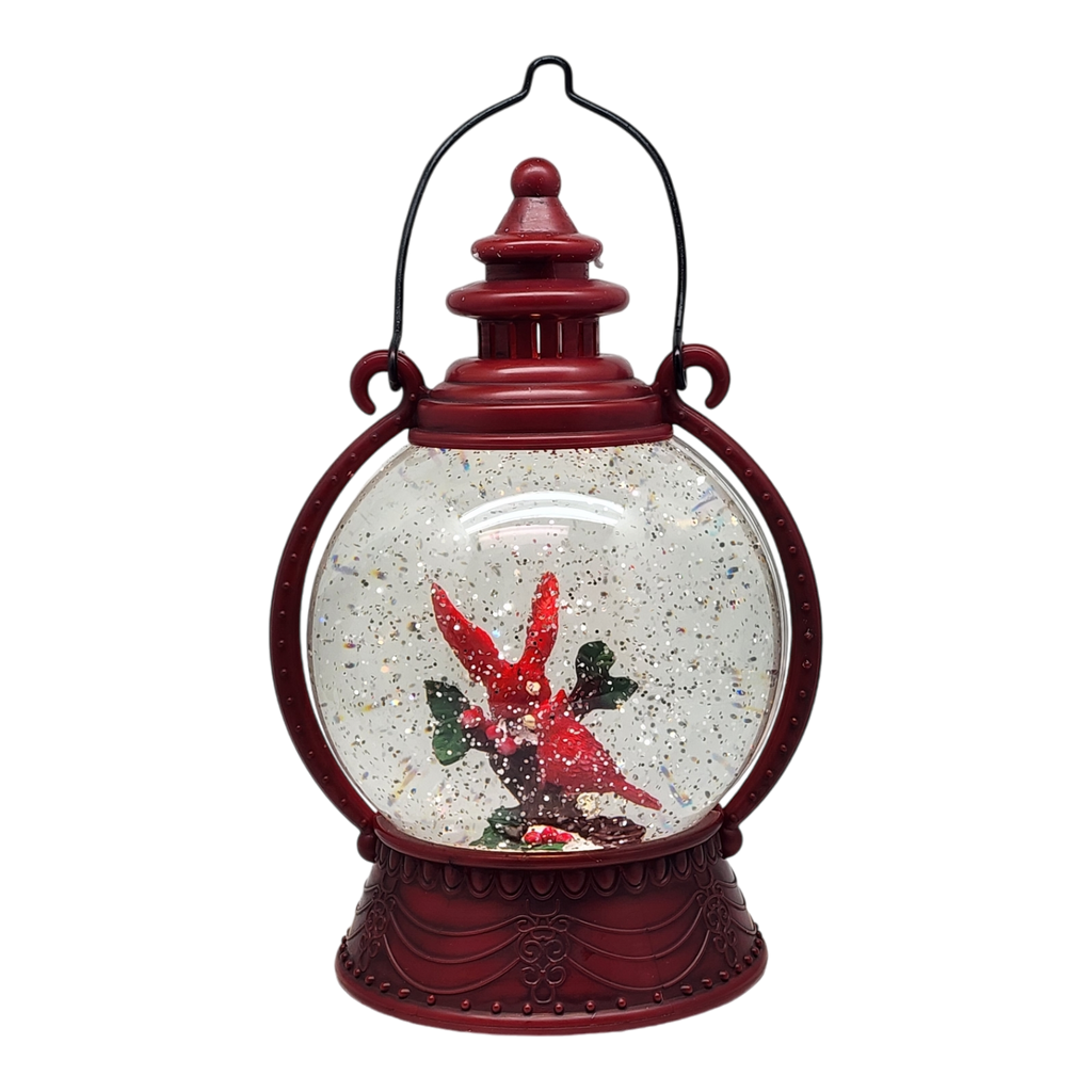 Cardinal Lighted Spinning Water Globe - Getting Ready To Fly